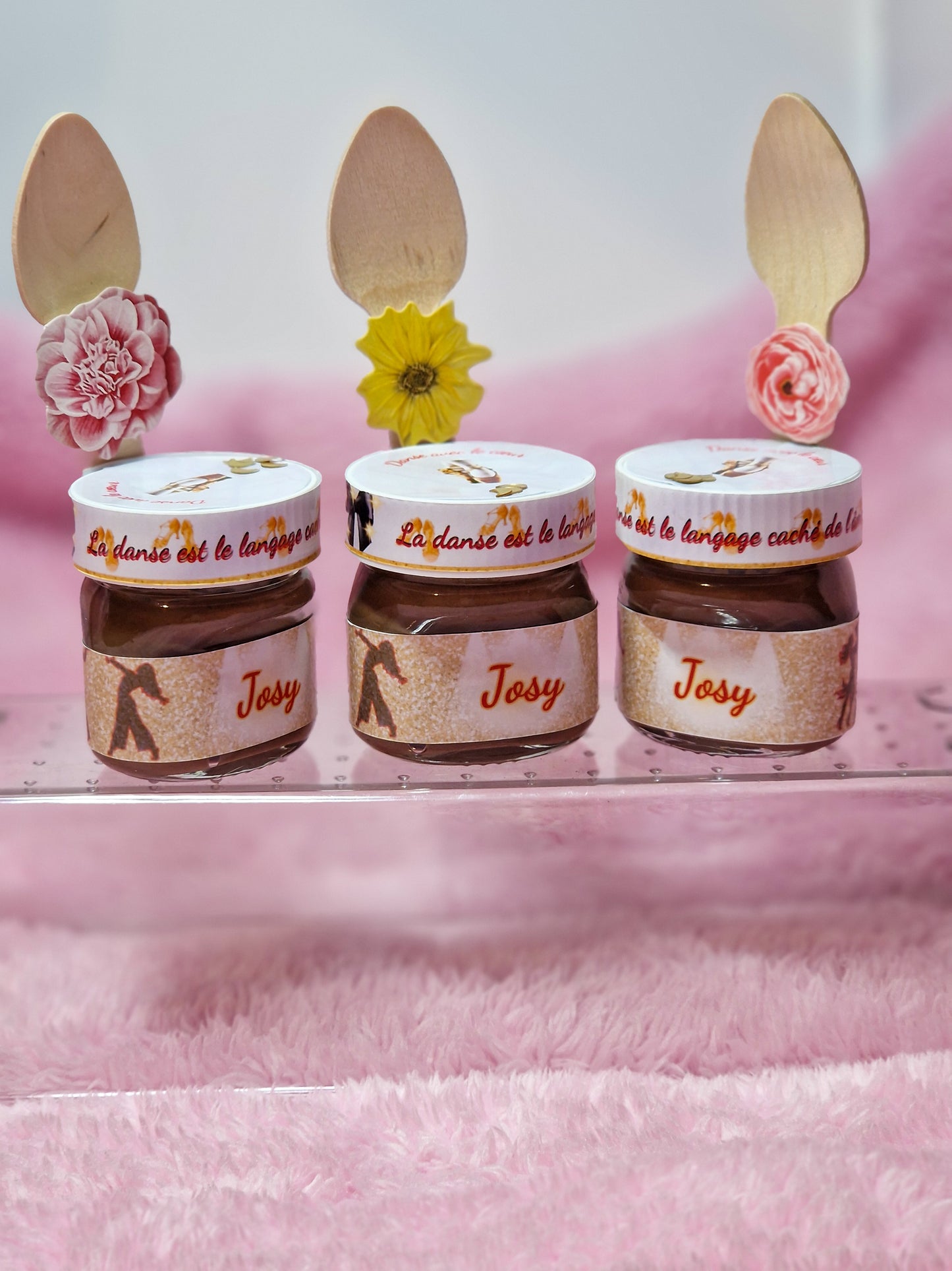 🍫 Mini Pot de Nutella Personnalisé + Cuillère en Bois